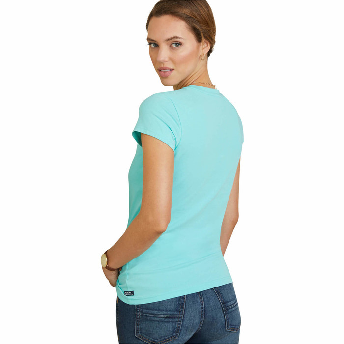 2023 Ariat Womens Varsity Outline T-Shirt 10043742 - Pool Blue